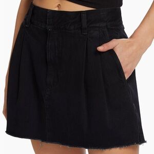 Agolde Becker Black Pleated Denim Mini Skirt NWT - sz 26